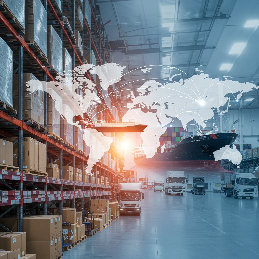 Global shipping containers stacked at Richards Bay port with cargo ship, symbolizing efficient freight forwarding and international logistics